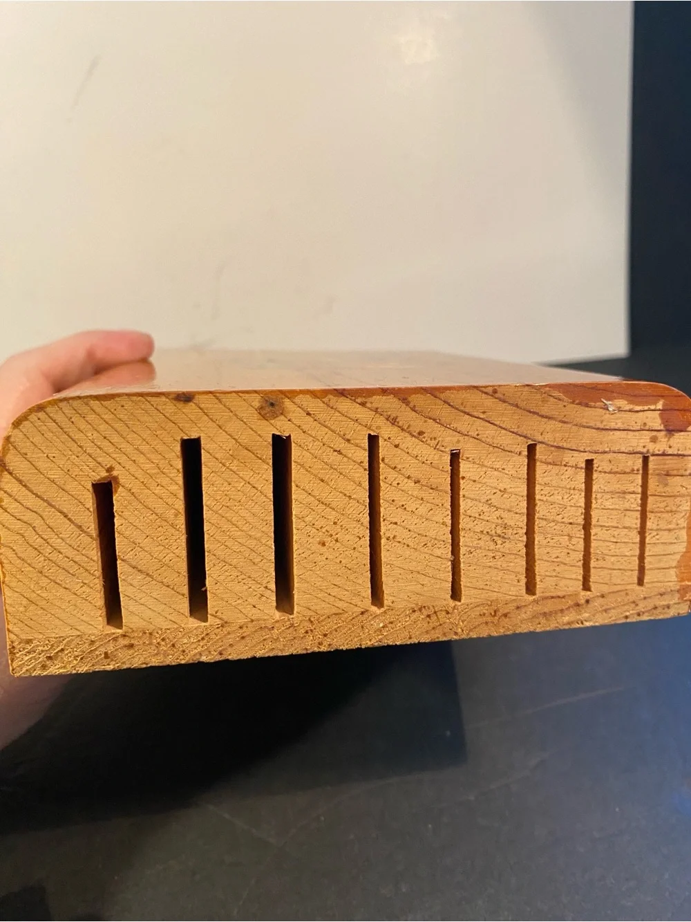Vintage Hand-Painted Wooden Wall Hanging Knife Block with Dutch Girl Motif